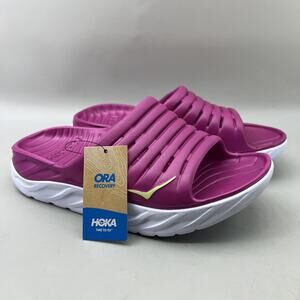 Hoka One One Ora Recovery Slide Festival Women Size 8 Dark Pink Comfort Sandals